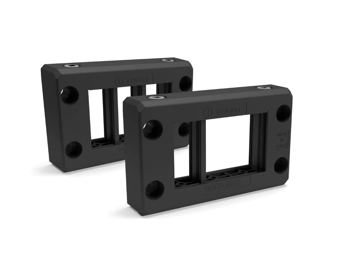 CEMBRE SPA - CEM9000.10/3 TELAIO 10 POLI DIVISIBILE SERIE EWO, IN POLIAMMIDE PA6.6, IP66, NERO RAL 9005, HF E SILICON FREE, ALLOGGIA 1 GOMMINO GRANDE E 2 GOMMINI PICCOLI
