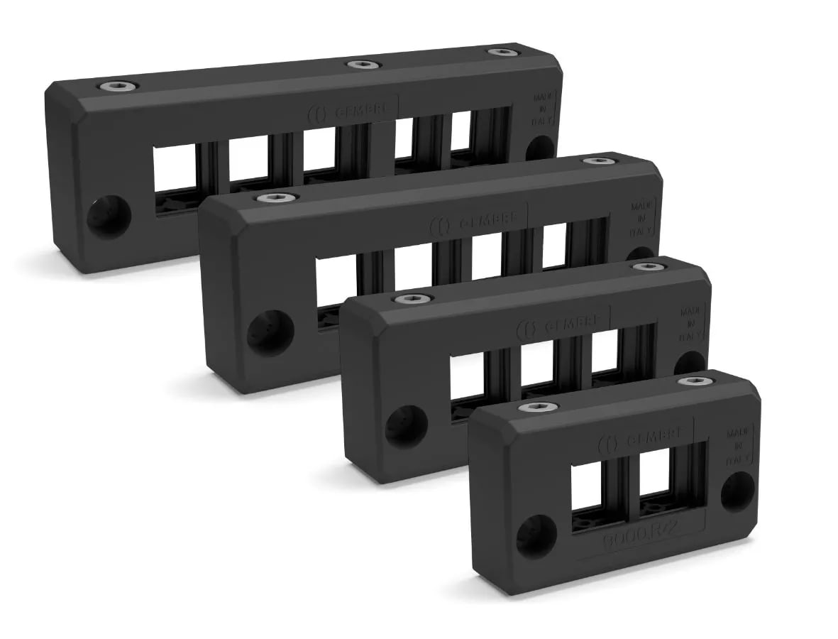 CEMBRE SPA - CEM9000.R/5 TELAIO RETTANGOLARE RIDOTTO DIVISIBILE SERIE EWO, IN POLIAMMIDE PA6.6, IP66, NERO RAL 9005, HALOGEN FREE E SILICON FREE, ALLOGGIA 5 GOMMINI PICCOLI
