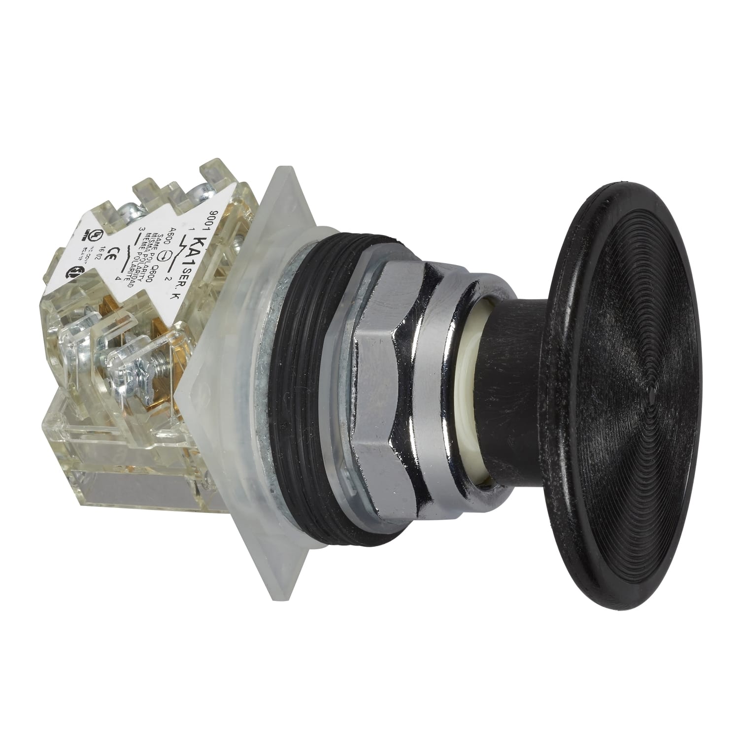 SCHNEIDER ELECTRIC - SNR9001KR25BH13 Pulsante Ø30 - lunetta metallo - testa a fungo Ø57mm - nero - 1NC/NO