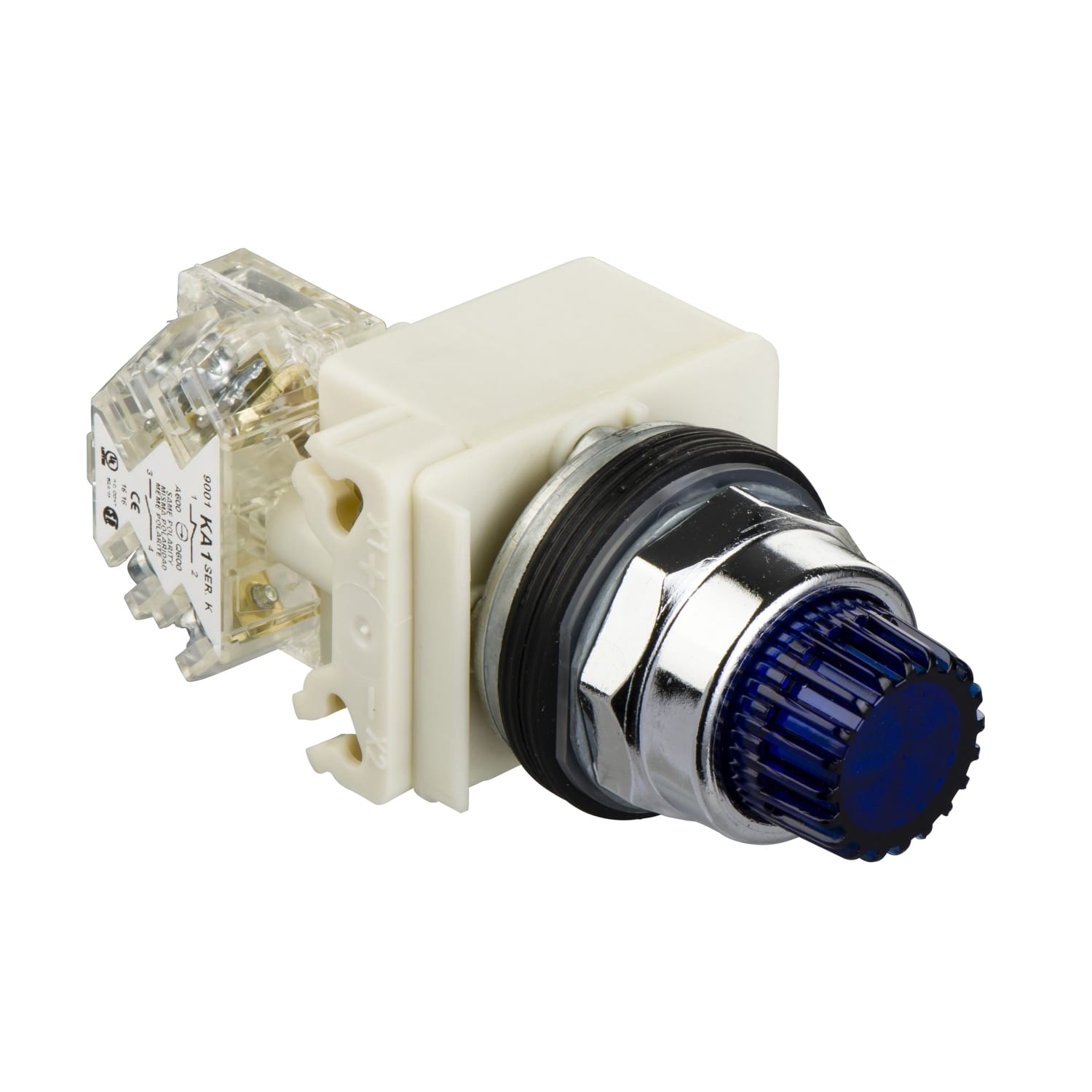 SCHNEIDER ELECTRIC - SNR9001K2L35LH13 Pulsante luminoso blu Ø30 - sporgente con ritorno - 24V - 1 NC/NO