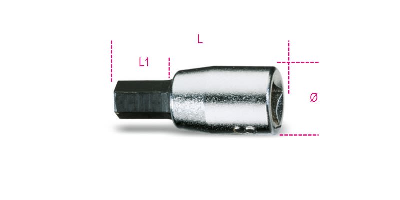 BM SPA - BMM009000504 Chiavi a bussola a giravite maschio esagonale con attacco quadro femmina 1/4"cromate - inserti bruniti