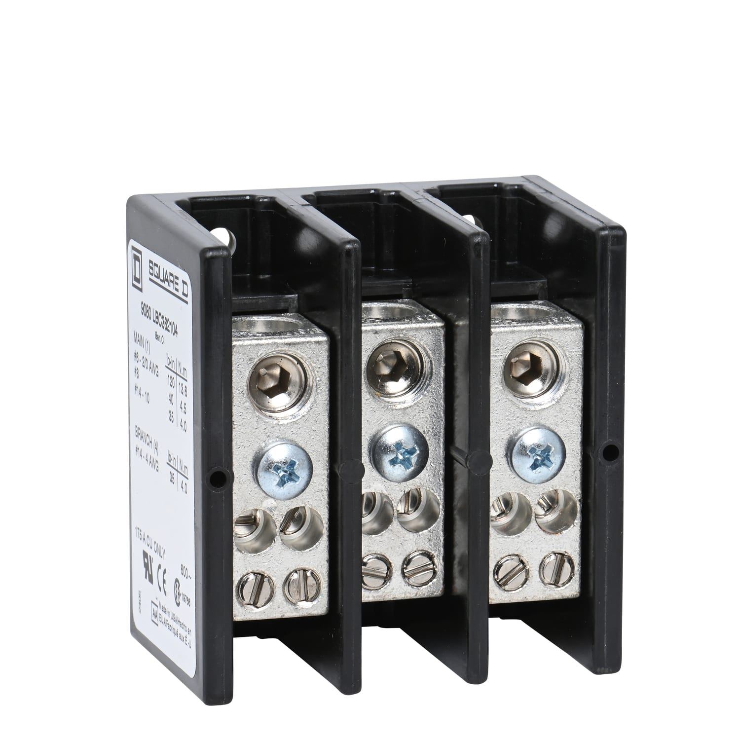 SCHNEIDER ELECTRIC - SNR9080LBC362104 Blocco di distribuzione alimentazione 600 V 175 A