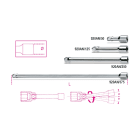 BM SPA - BMM009200834 Prolunghe con attacchi quadri maschio e femmina 1/2' angolari, cromate