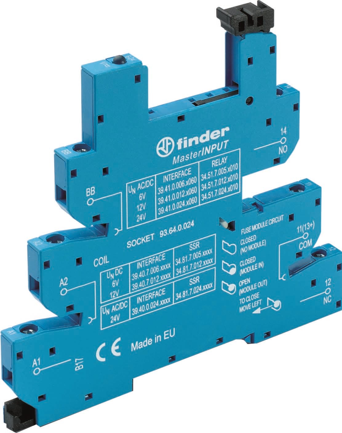 FINDER SPA FIN93640125 ZOCCOLO CON MORSETTI A BUSSOLA 1P S.34