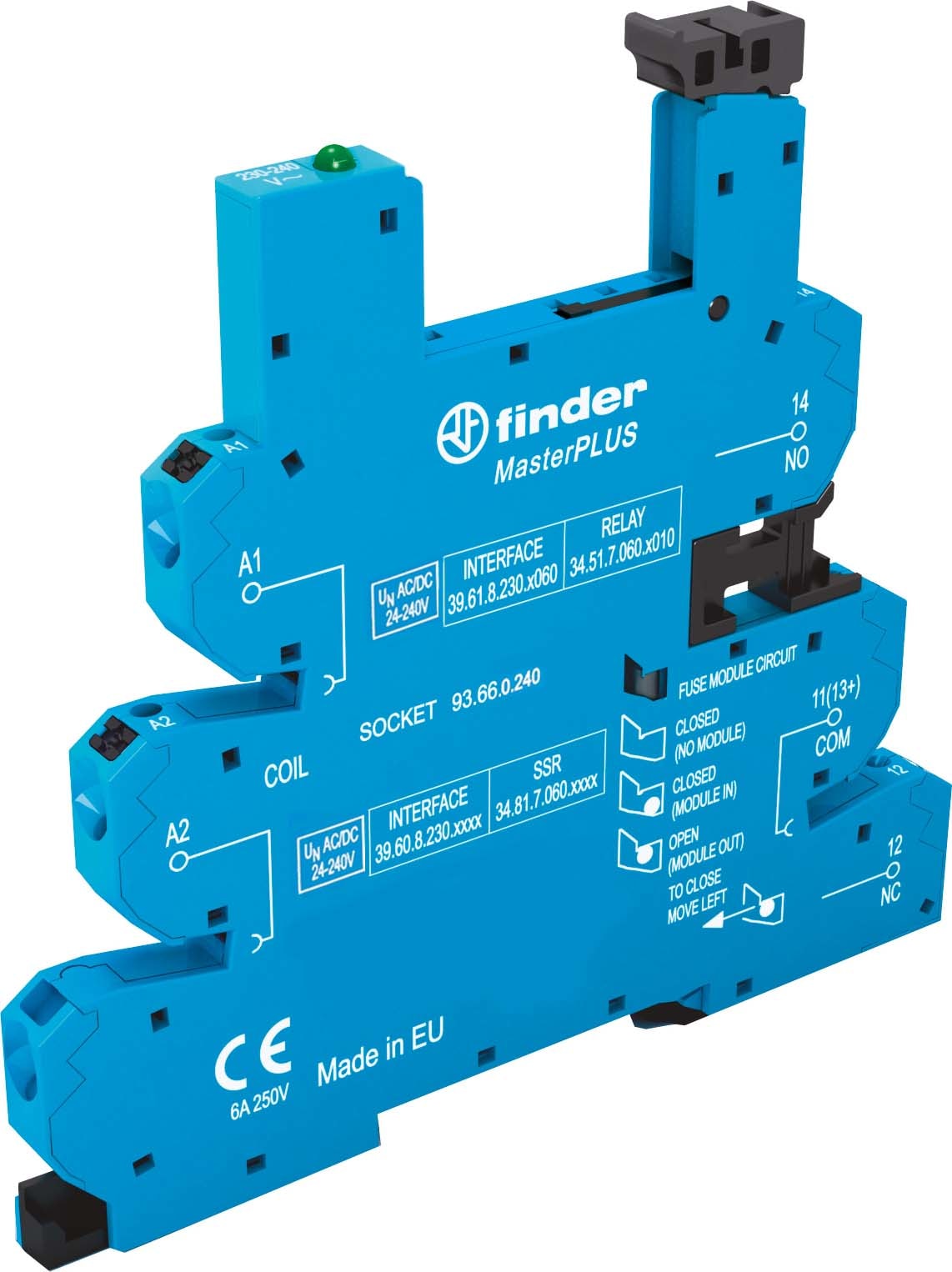 FINDER SPA FIN93660240 ZOCCOLO MULTI.MORSETTI PUSH-IN 1P S.34