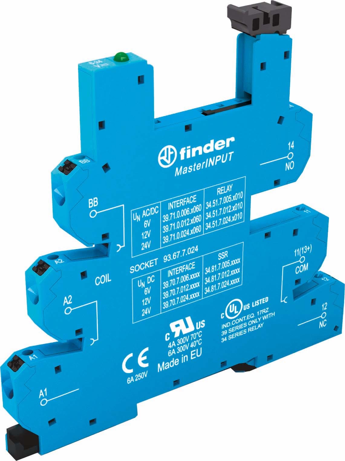 FINDER SPA FIN93670125 ZOCCOLO CON MORSETTI PUSH-IN 1P S.34