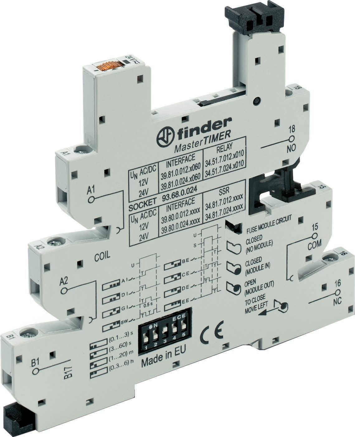 FINDER SPA - FIN93680024 ZOCCOLO CON MORSETTI A BUSSOLA 1P S.34