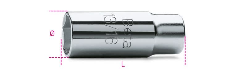 BM SPA - BMM009560012 Chiavi a bussola con attacco quadro femmina 1/2” per candele d’accensione