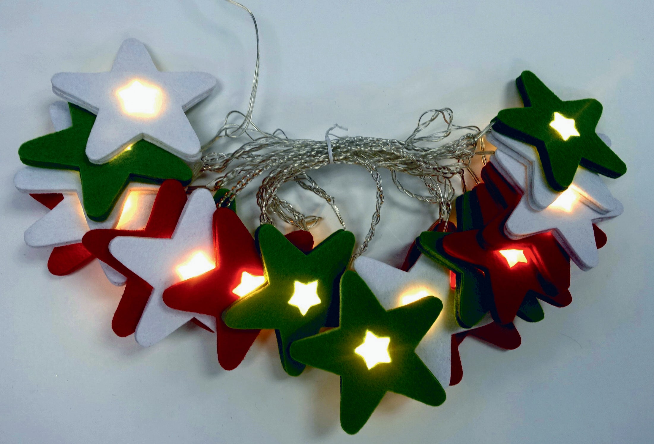 GIOCOPLAST NATALE SP GCP97012362 20 DECORAZIONI STELLA FELTRO CON LED
