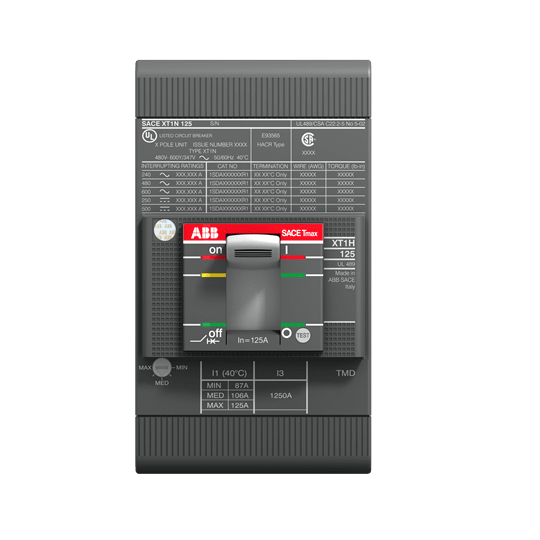 ABB SPA - ABB1SDA074696R1 XT1H 125 TMF 25-500 3P F F UL/CSA