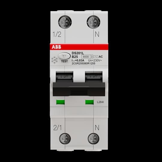 ABB SPA ABBDS201B25AC30 DS201 INT.DIFF.MAGN.6KA 1P+N AC B25 30MA