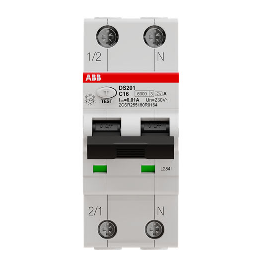 ABB SPA - ABBDS201C16A10 DS201 INT.DIFF.MAGN.6KA 1P+N A C16 10MA