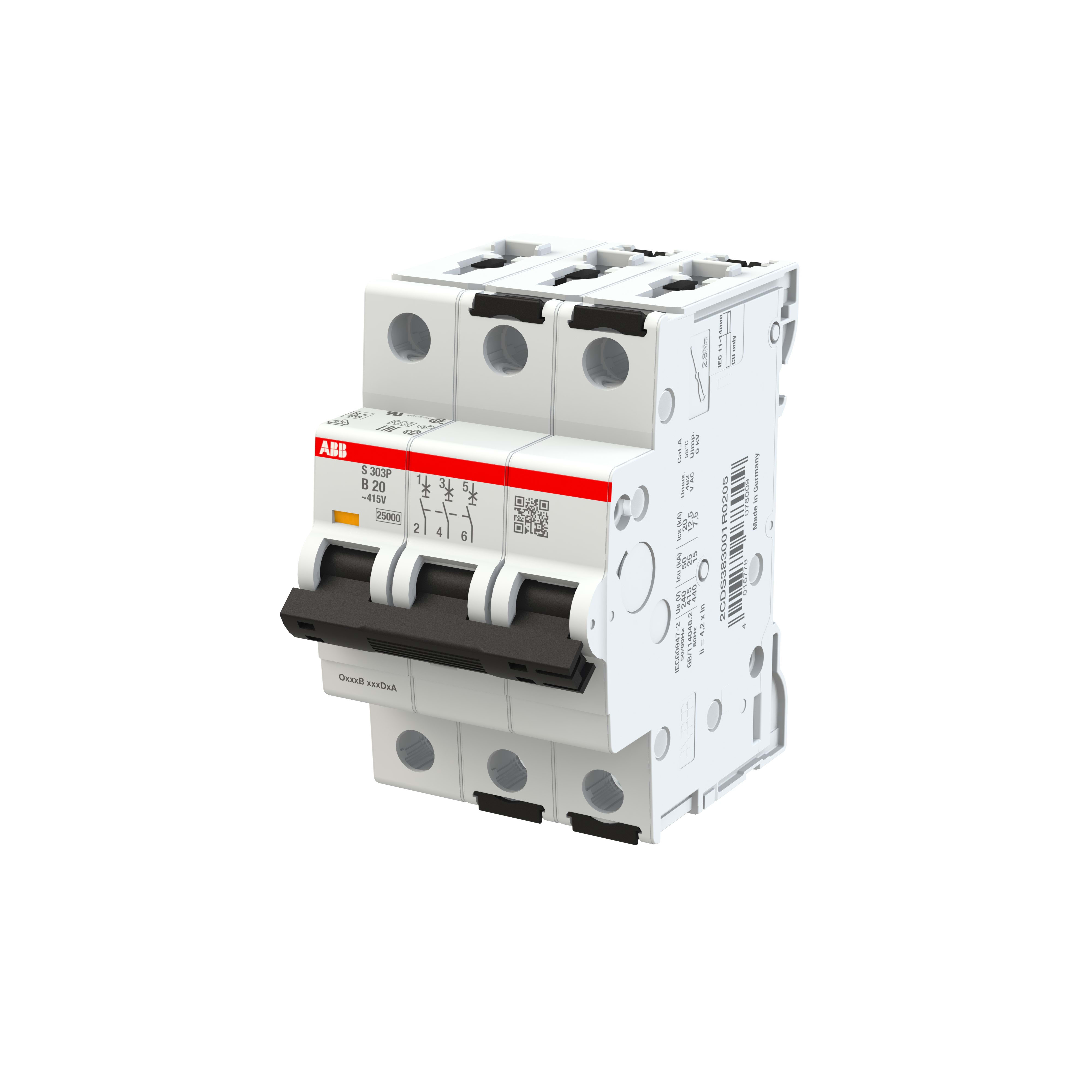 ABB SPA ABBS303PB20 S303P B20 INTERRUTTORE AUTOMATICO 25KA 3