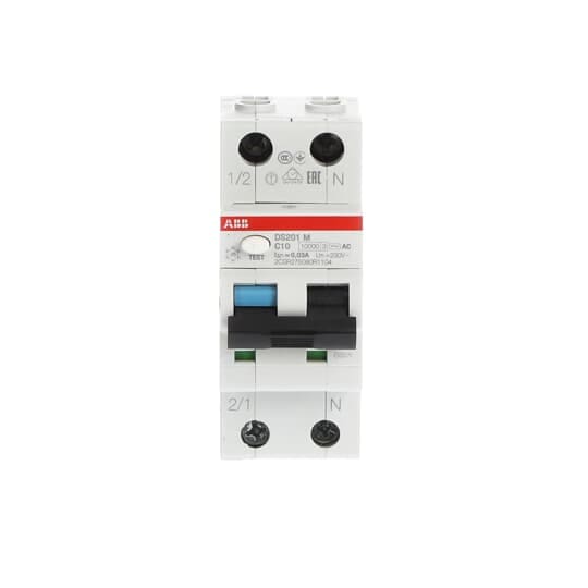 ABB SPA ABBDS201MC10AC30 DS201 M INT.DIFF.MAGN.10KA 1P+N AC C10 3