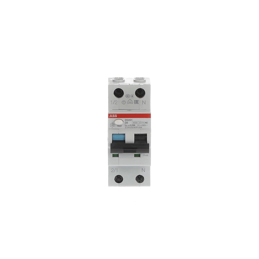 ABB SPA ABBDS201C6AC30 DS201 INT.DIFF.MAGN.6KA 1P+N AC C6 30MA