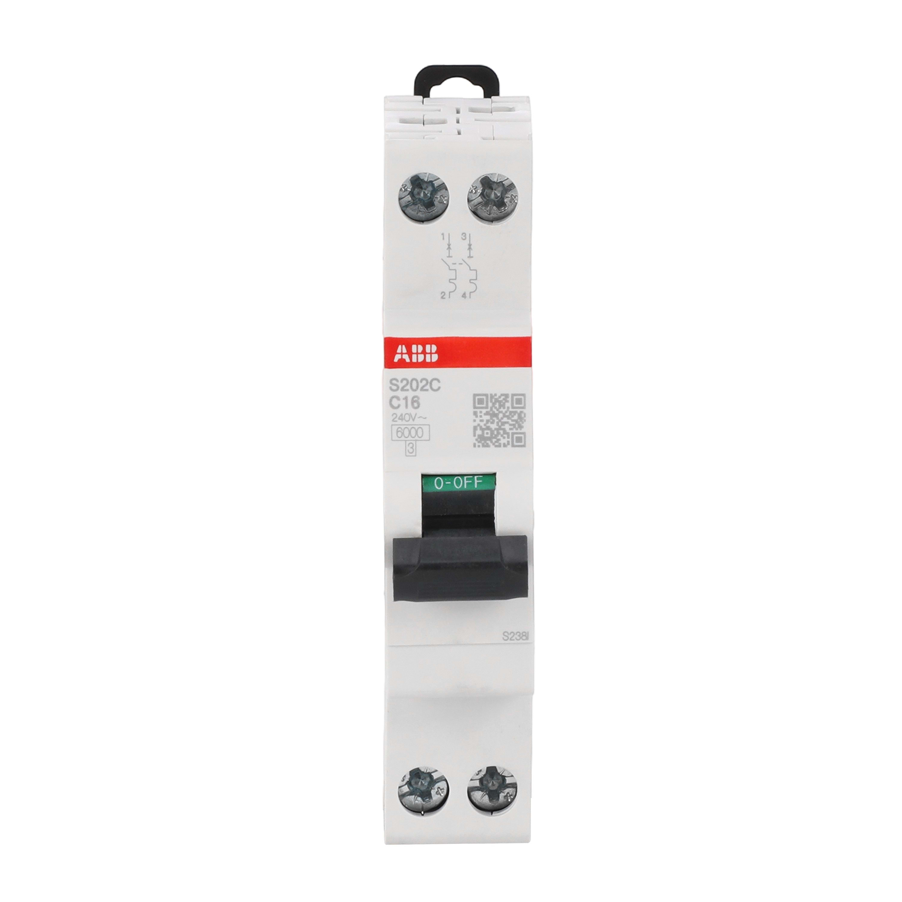 ABB SPA ABBS202CRC16 S202CR-C16 INTERR. AUTOMATICO 2P1M 6KA