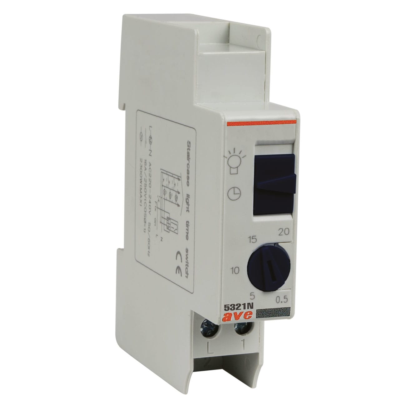 AVE - AVE5321N TEMPORIZ.LUCE SCALE 16A 30S/17M. 1M