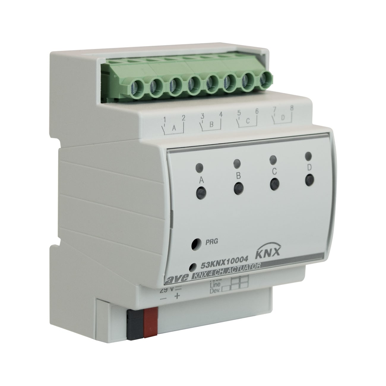AVE AVE53KNX10004 ATTUATORE KNX 4CH BASIC-4M DIN