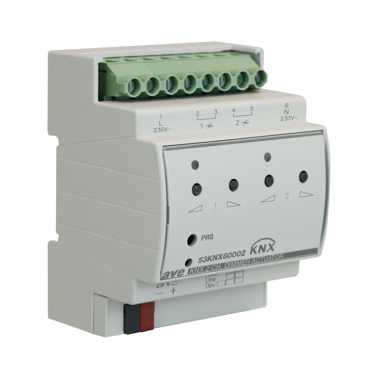 AVE AVE53KNX60002 ATTUATORE KNX 2CH DIMMER-4M DIN