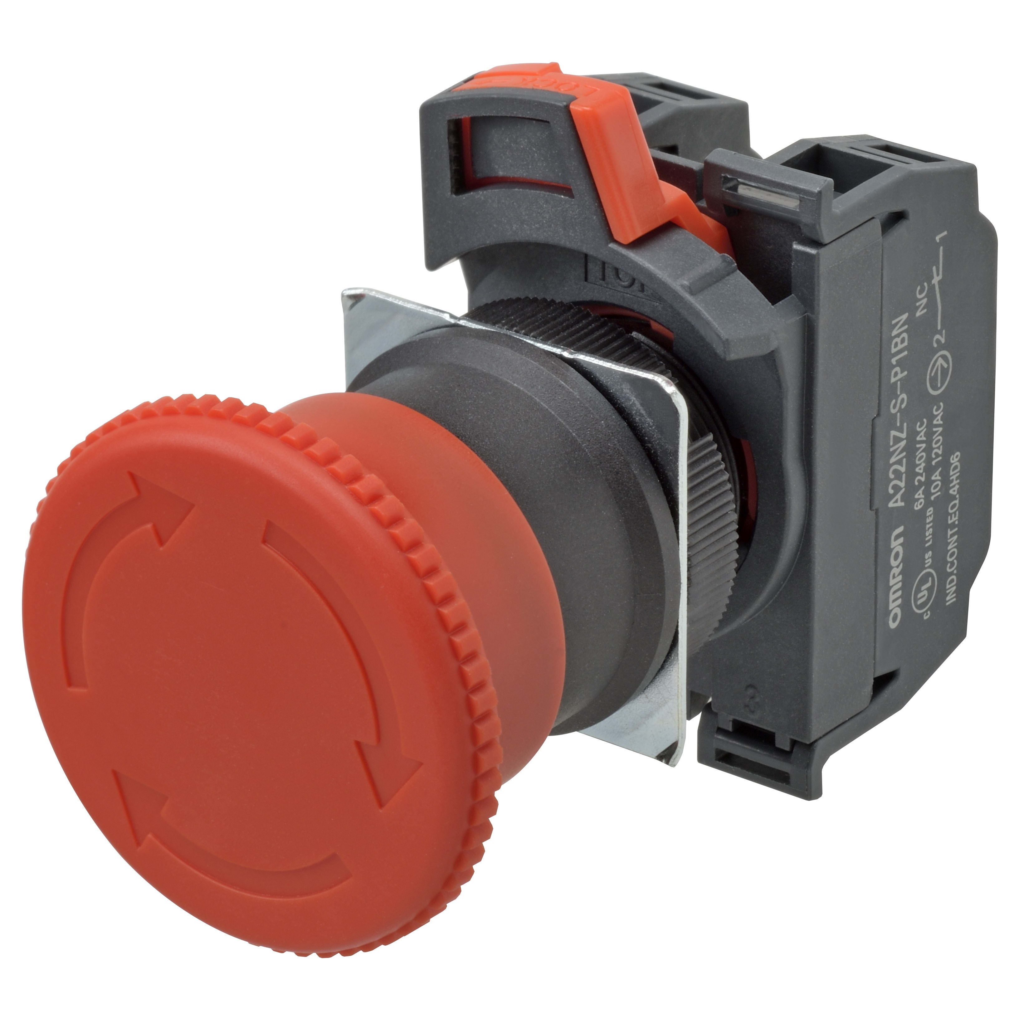 OMRON - OMRA22NEMP222N PULS.22,A22NE,EMERGENZA40MM,3NC,NONLUM.