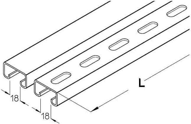 DIETZEL - DIE077443 Ankerschiene, ungelocht, Schlitzweite 18