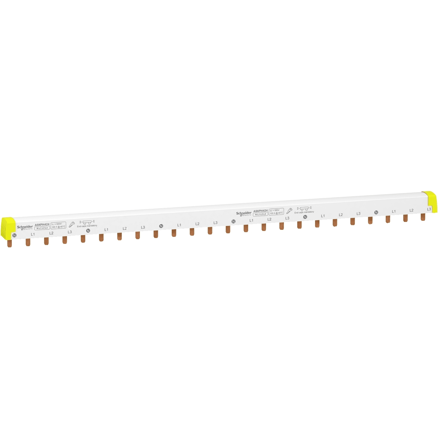 SCHNEIDER ELECTRIC - SNRA9XPH424 Pettine di collegamento tagliabile iC60/STI 4P (NL1L2L3) 24 moduli