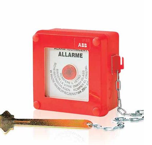 ABB SPA ABB13180 QUADRETTO EMERG. ROSSO PARETE CON PULS.