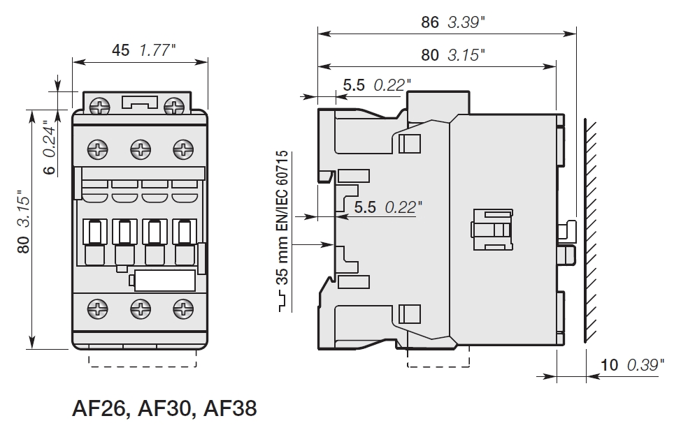 ABB SPA ABBAF38300014 AF38-30-00-14 CONT 3P 38A 250-500V AC/DC