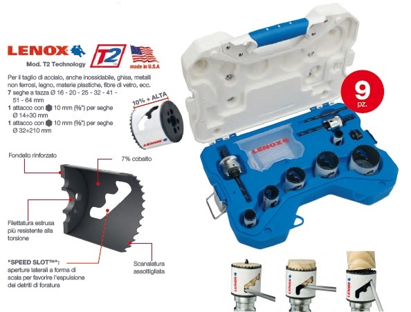 ABC TOOLS SPA - ABCD38567000 ASS.SEGHE A TAZZA CON 9 UTENS.