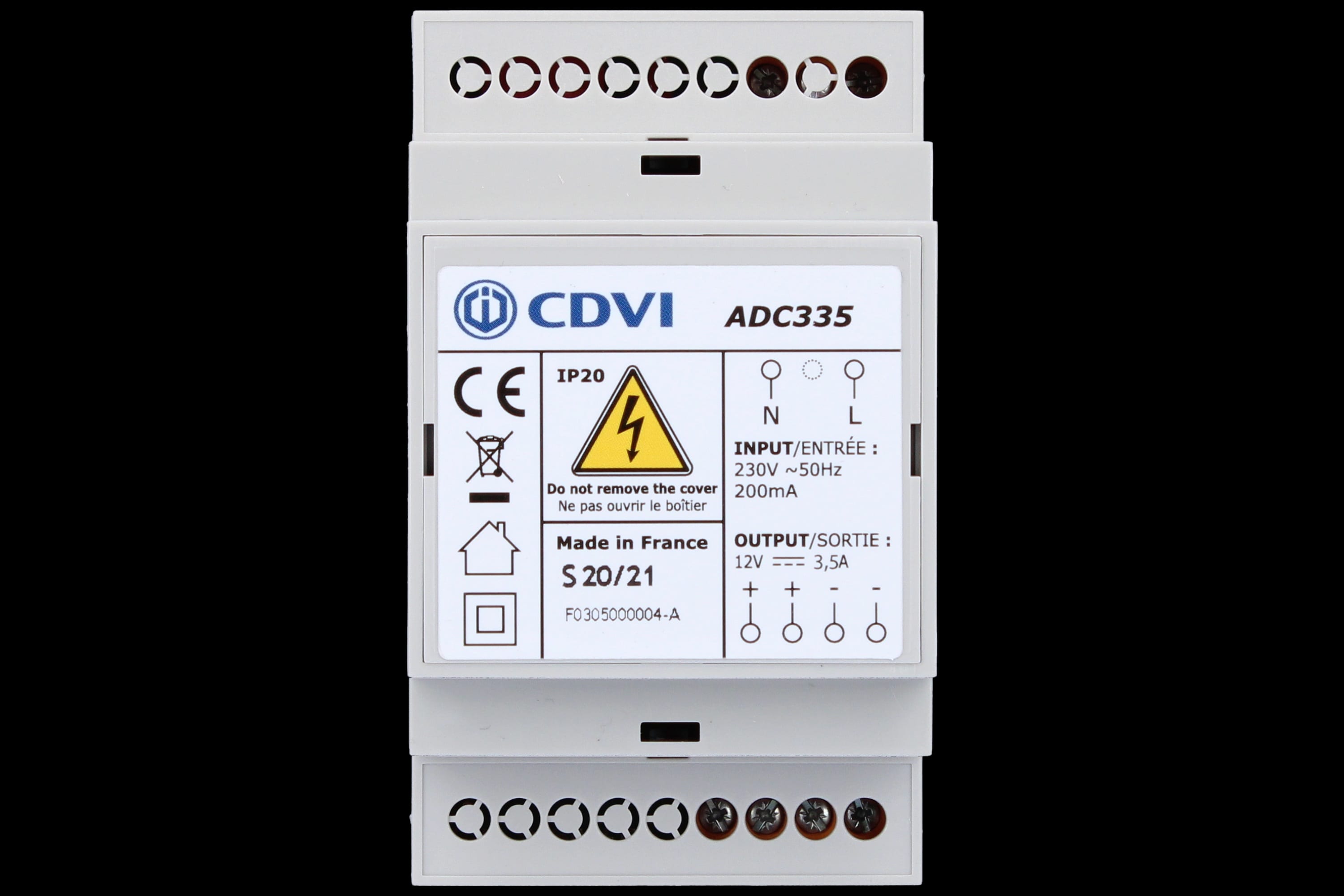 CDVI ITALIA SRL CDVADC335 ALIM. 12V - 3.5 A - 3 MODULI DIN-RAIL