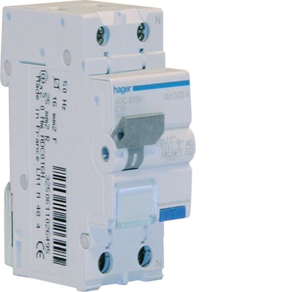 HAGER HAGADC816H DIFF MAGN 1PN 30MA AC 16A 4.5KA C 2M