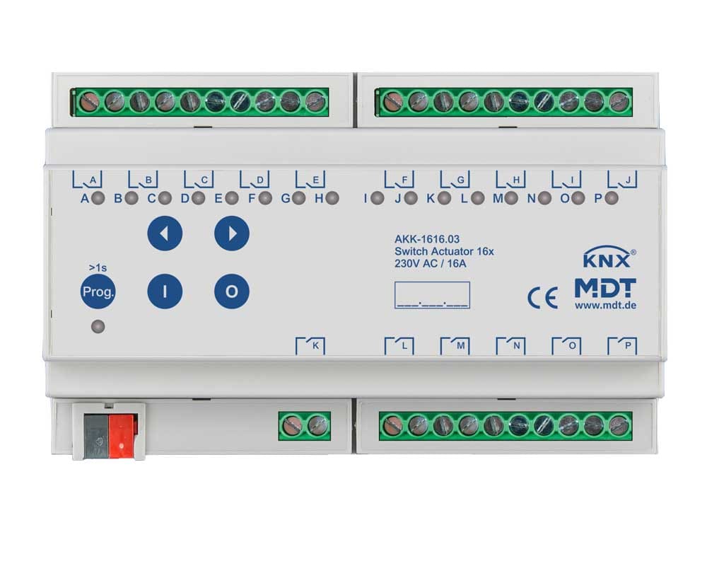 MDT ITALIA SRL EYGAKK-1616.03 Attuatore KNX on/off 16 canali,230V,16A, compatto