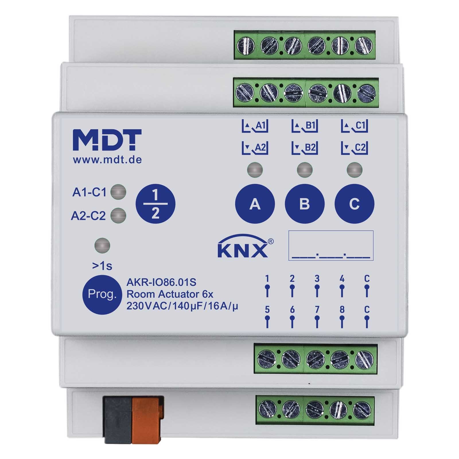 MDT ITALIA SRL EYGAKR-IO86.01S Attuatore KNX multifunzione 8IN/6OUT,16A