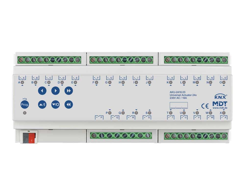 MDT ITALIA SRL EYGAKU-2416.03 Attuatore KNX Universale 24 canali, 16A, 230V