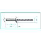 ALUSISTEMI - ALUATL058 RIVETTO A FIORE IN ALLUMINIO - CON GUARN