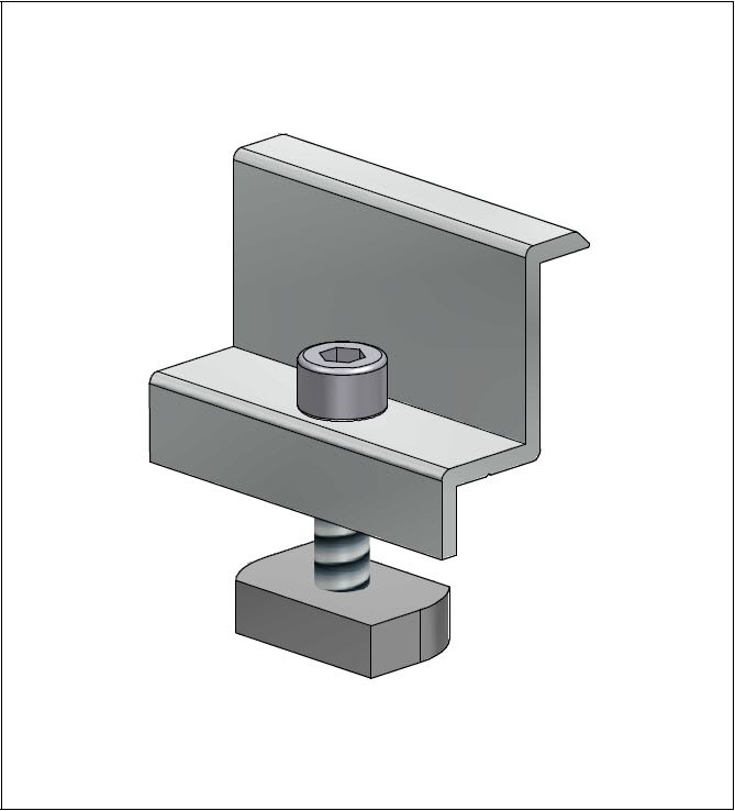 ALUSISTEMI - ALUATL004.8033 MORSETTO FINALE FISS. PANNELLI - CON VIT