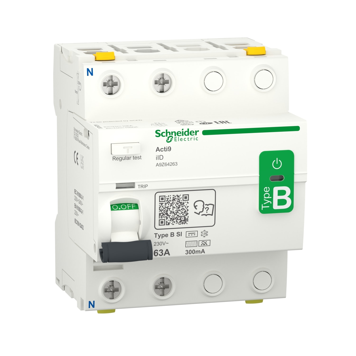 SCHNEIDER ELECTRIC - SNRA9Z64263 Interruttore differenziale iID B-SI 2P 63A 300mA