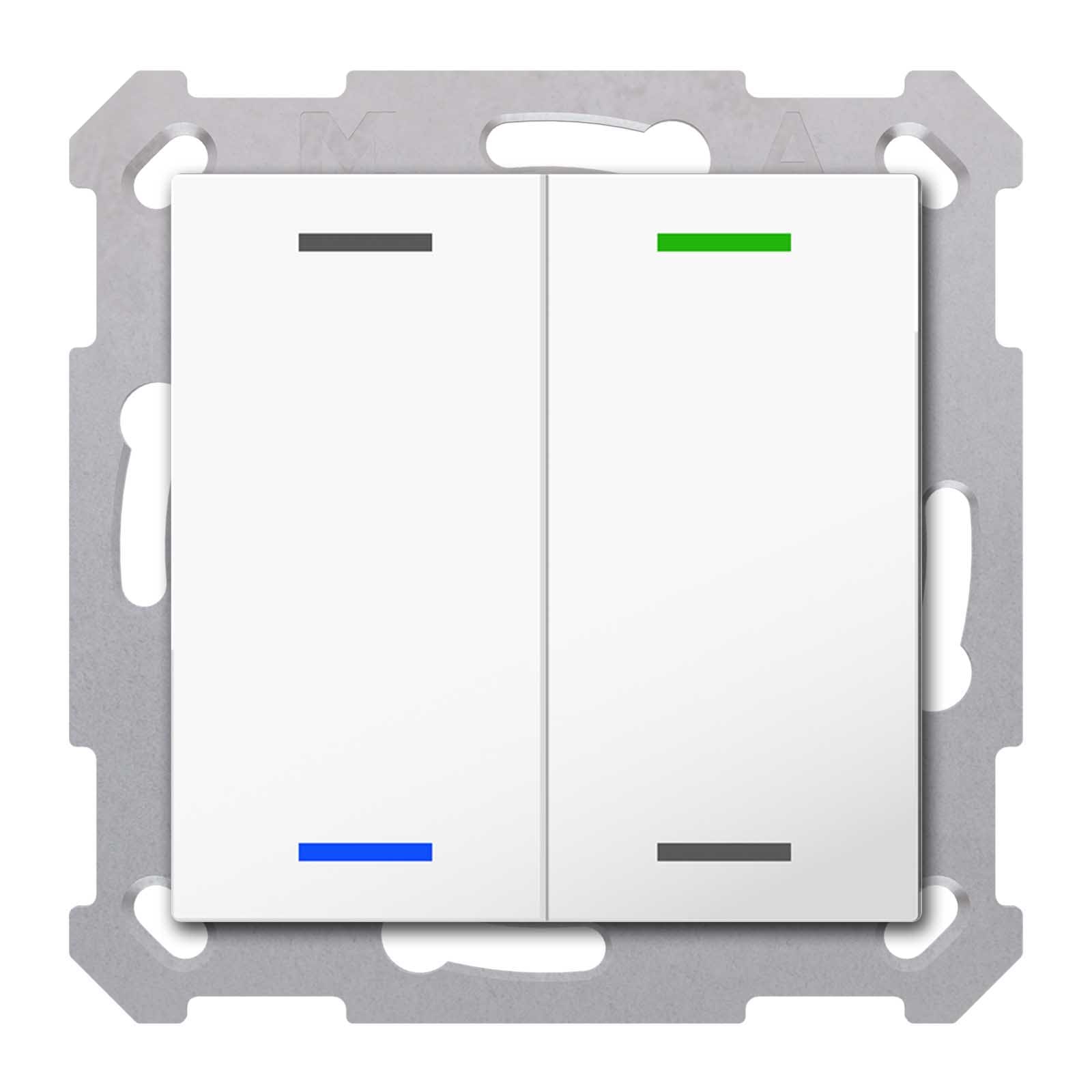 MDT ITALIA SRL EYGBE-TAL5502.01 Tastiera KNX Light 55, 2 tasti, bianco lucido