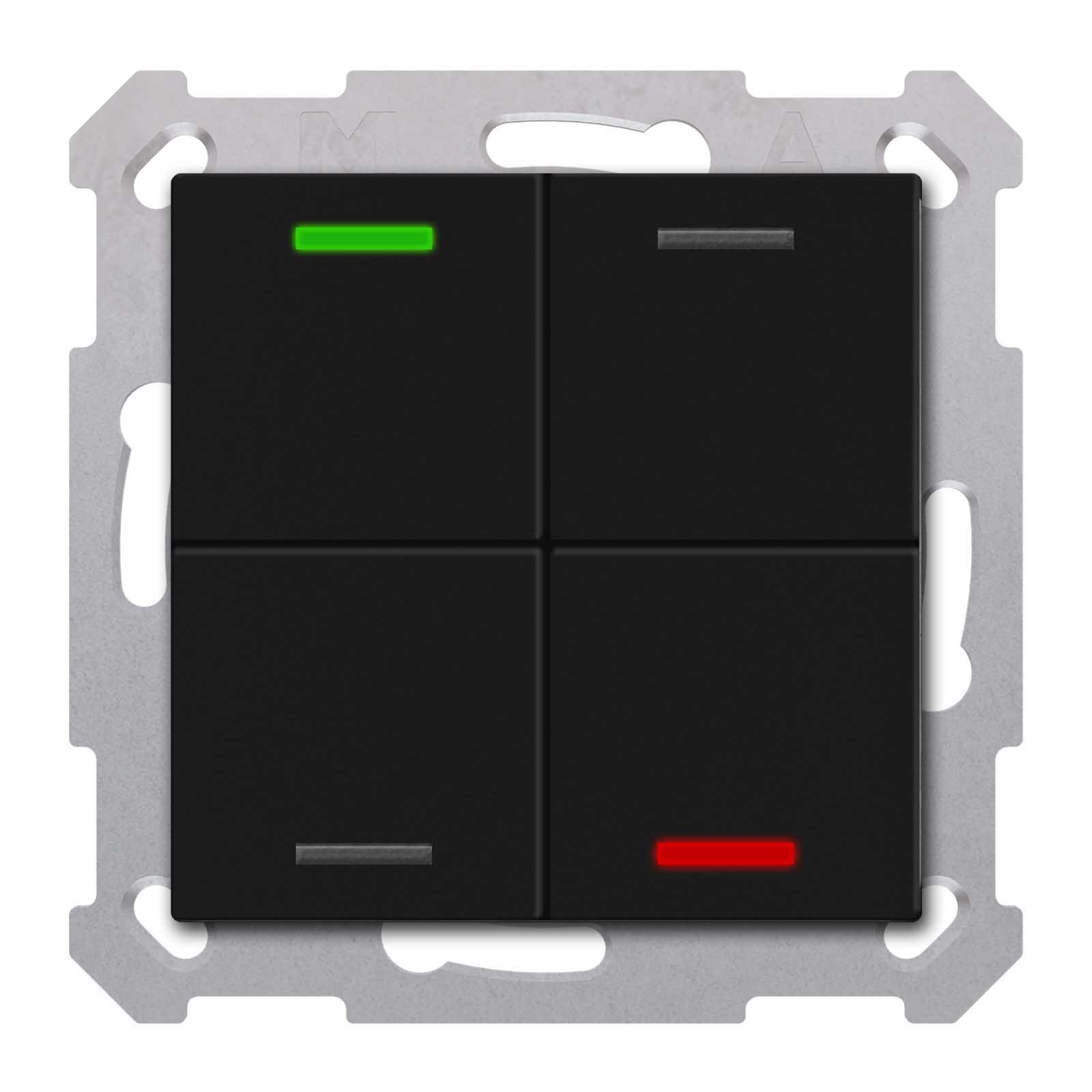MDT ITALIA SRL EYGBE-TAL550406.01 Tastiera KNX Light 55, 4 tasti, nero opaco