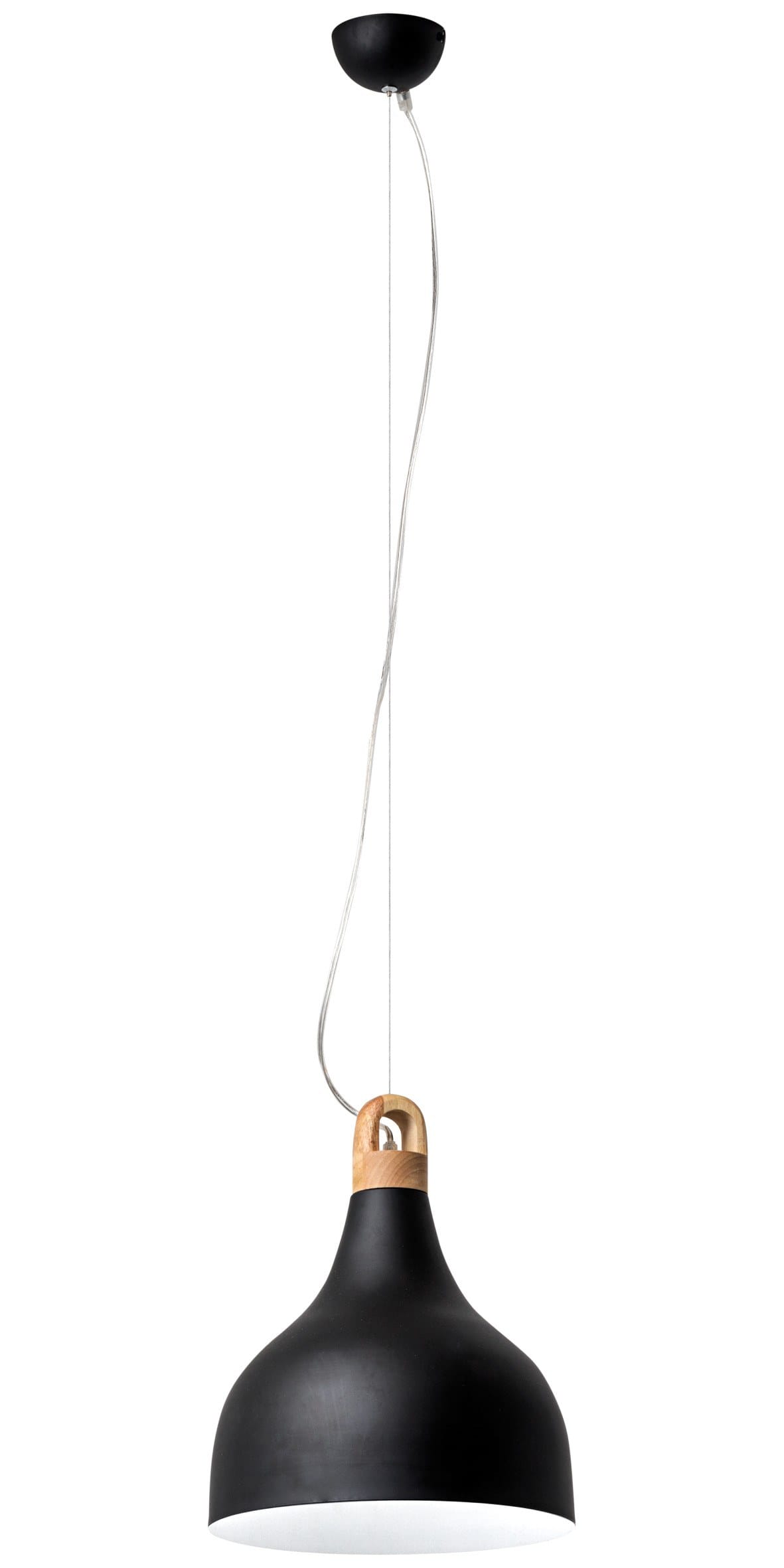 ROSSINI RSSBEL001N SOSPENSIONE NERA/LEGNO E27 IP20 28CM