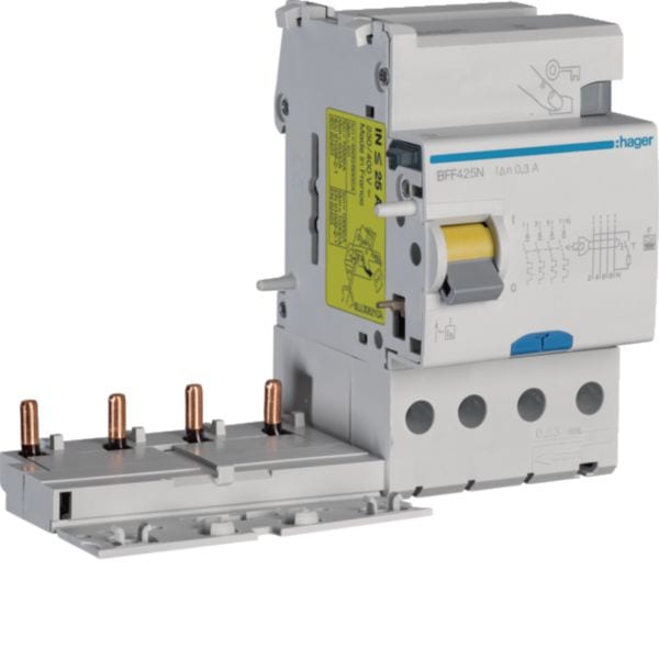 HAGER - HAGBFF425N BLOCCO DIFFERENZIALE 4P 300 MA <25A F 2M