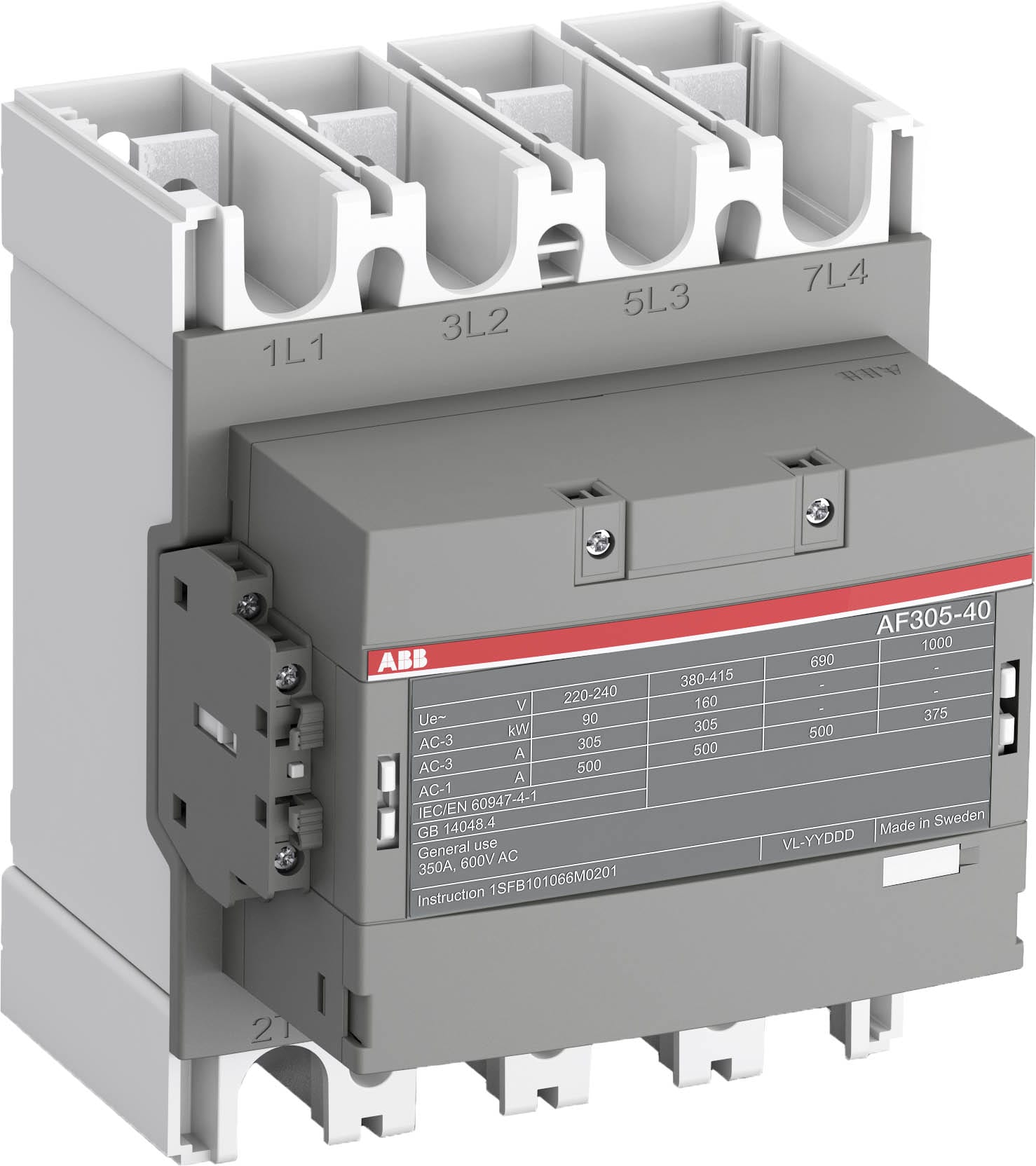 ABB SPA ABBAF305401114 AF305-40-11-14 CONT 4P 500A 250-500VCA/D