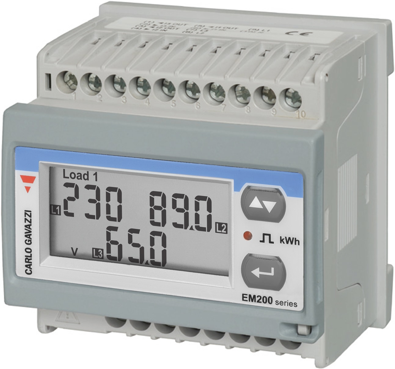 CARLO GAVAZZI GAVEM21072DMV53XOSX KWH 3F-N AN/CONT.EN 400V 5A+1IMP+RS485 X