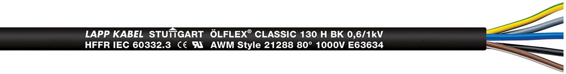 LAPP ITALIA SRL - LPP1123443 OLFLEX CLASSIC 130 H BK 0,6/1 KV 5G16