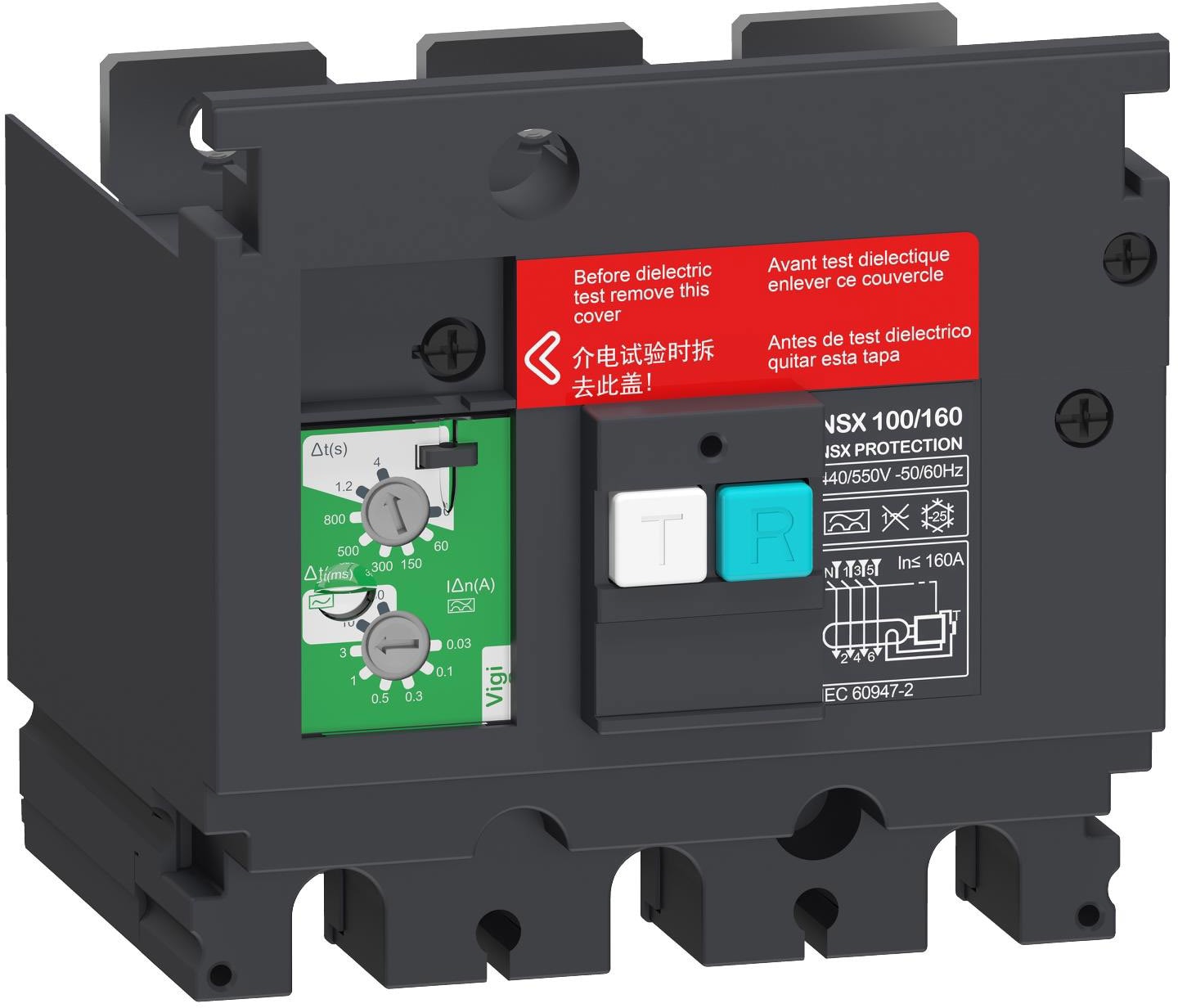 SCHNEIDER ELECTRIC - SNRLV429490 Modulo di protezione aggiuntivo per correnti differenziali VigiPacT, ComPacT NSX 100/160, 440da VAC a 550VAC, da 30 mA a 30 A, 3 poli