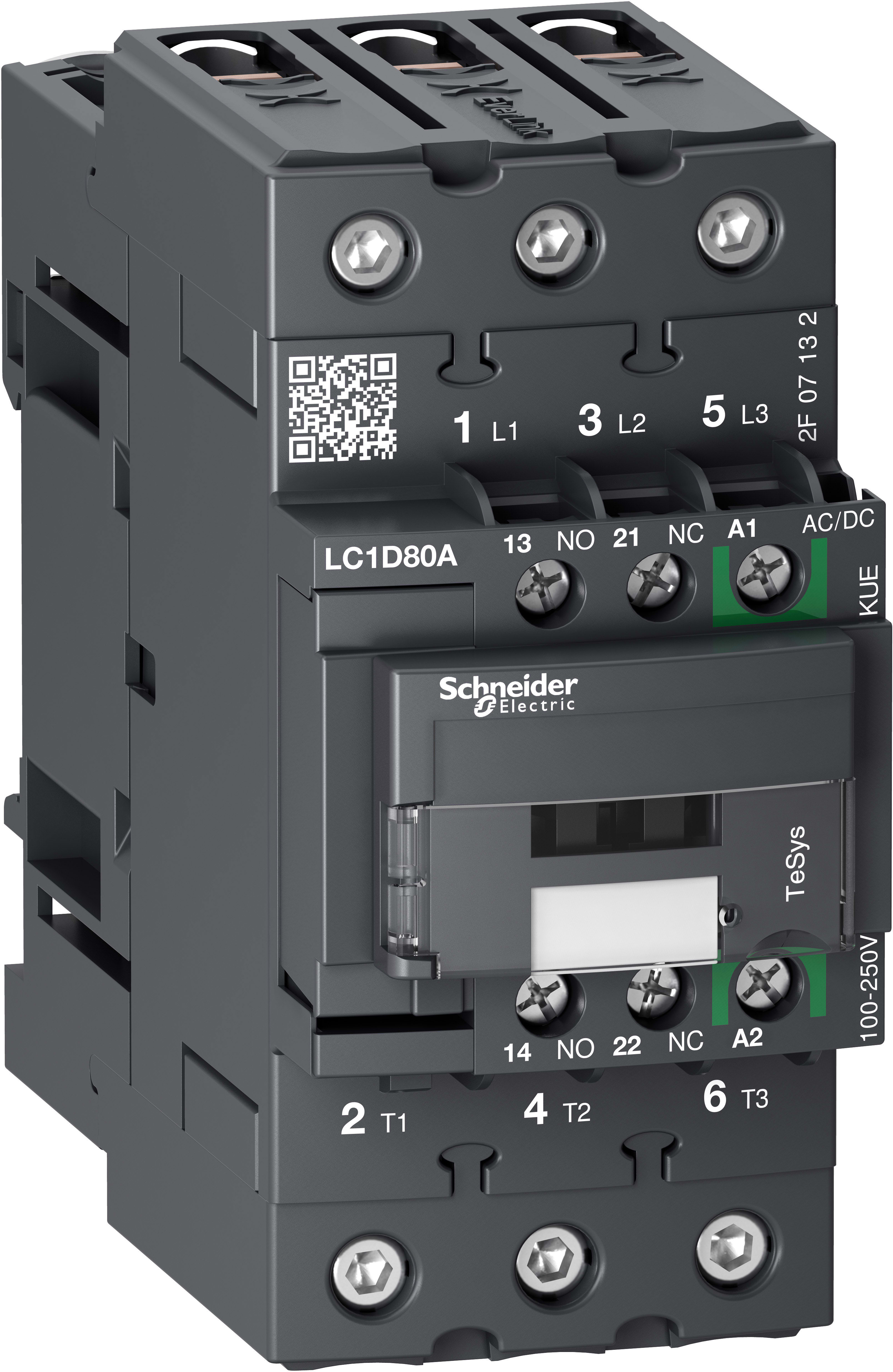 SCHNEIDER ELECTRIC SNRLC1D80AKUE CONTATTORE 80A 100-250VAC/DC GREEN