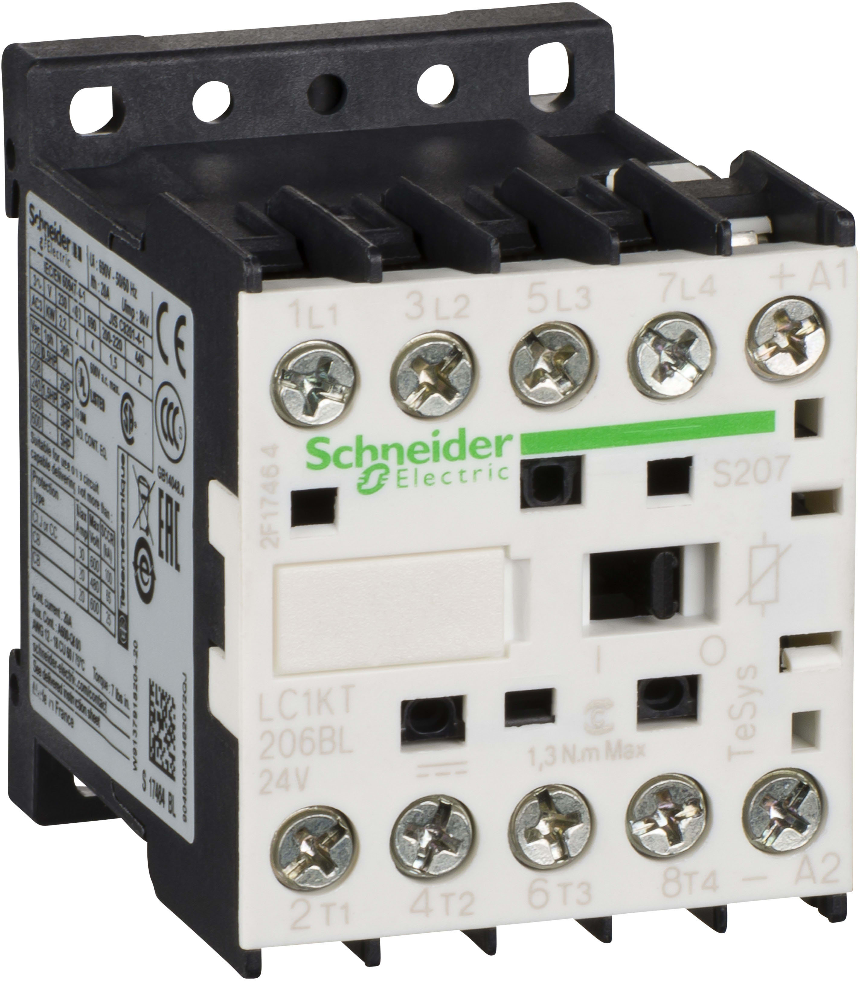 SCHNEIDER ELECTRIC SNRLC1KT206BLS207 CONTATTORE K 4P AC3 440V 20A - 24 V