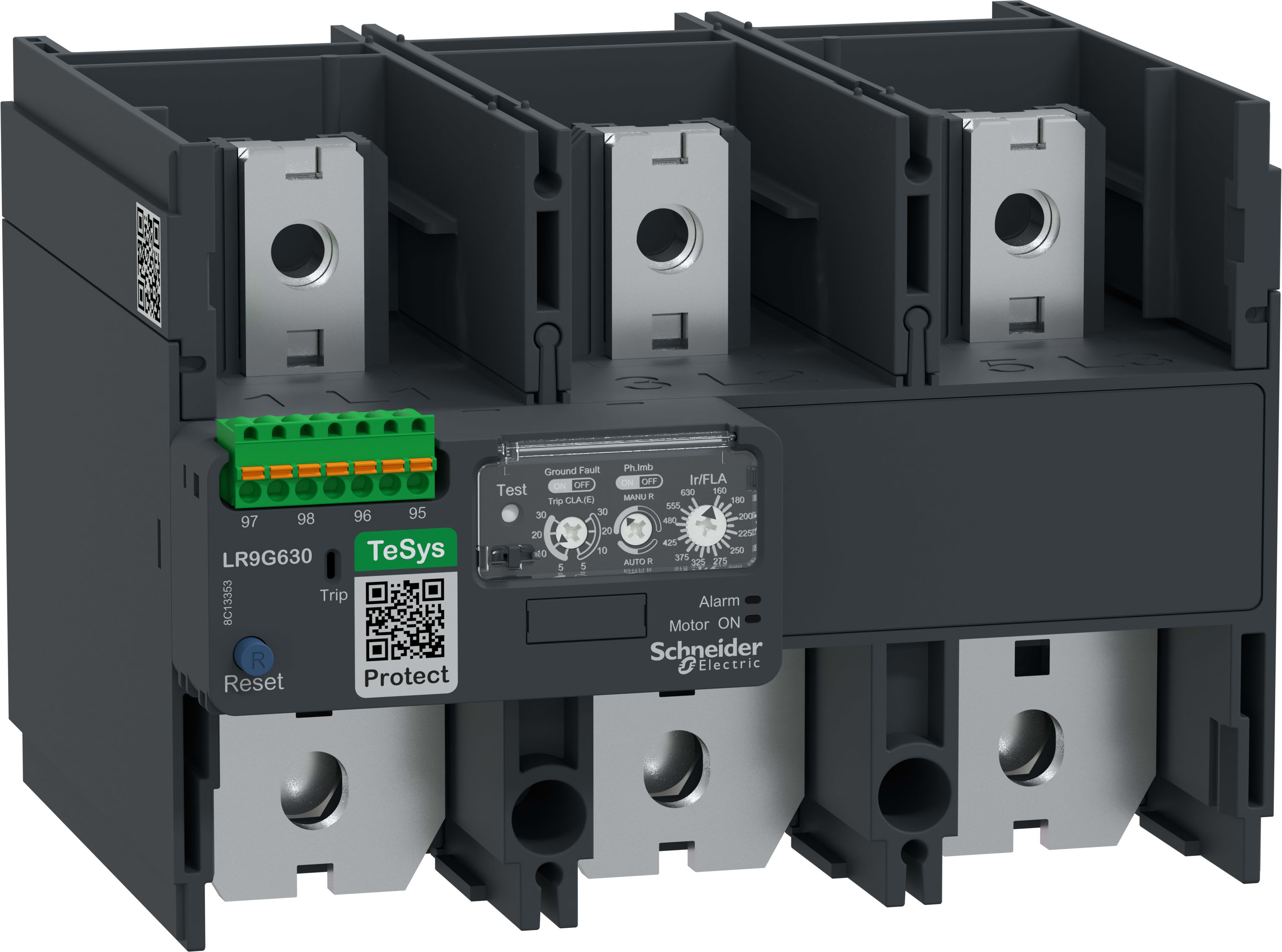 SCHNEIDER ELECTRIC - SNRLR9G630 Relè di sovraccarico termico elettronico, TeSys Giga, 160-630 A, classe 5E-30E, collegamento di controllo a innesto