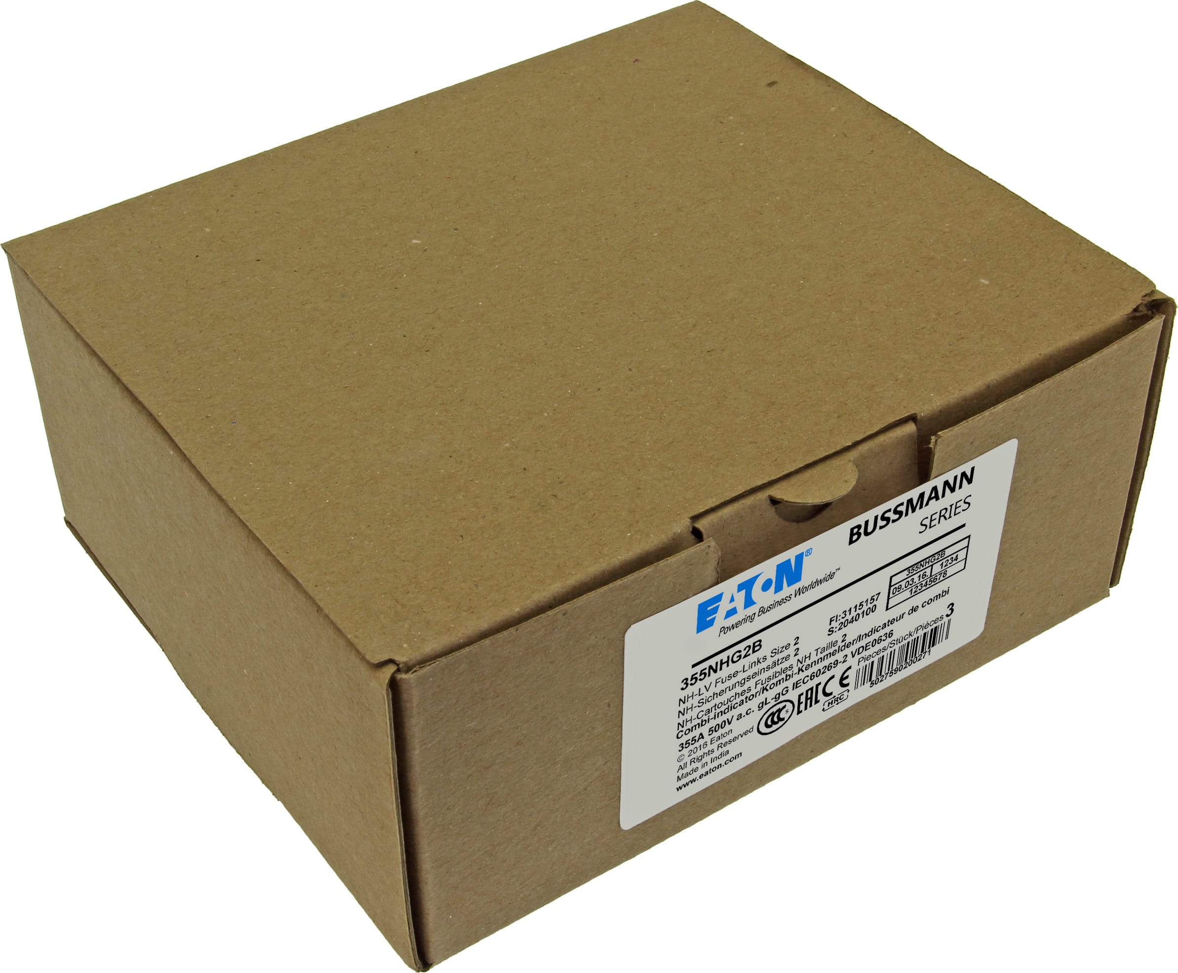 EATON - EAO355NHG2B 355NHG2B NH2, GG-GL, 355A, 500VAC, PLACC