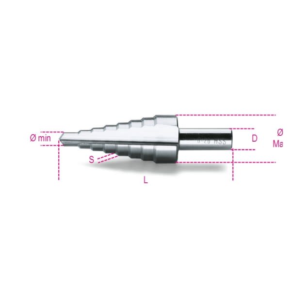 BM SPA - BMM004250029 Frese coniche a gradino in acciaio HSS